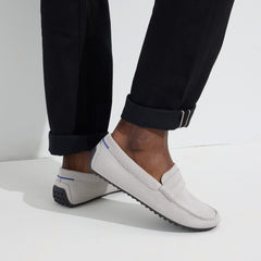 The Driving Loafer - Light Grey Herringbone