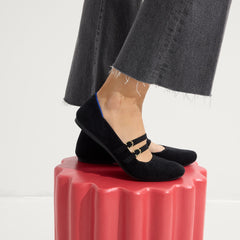 The ReVelvet™ Double Buckle Mary Jane - ReVelvet™ Black