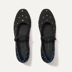The Square Mary Jane - Studded Black
