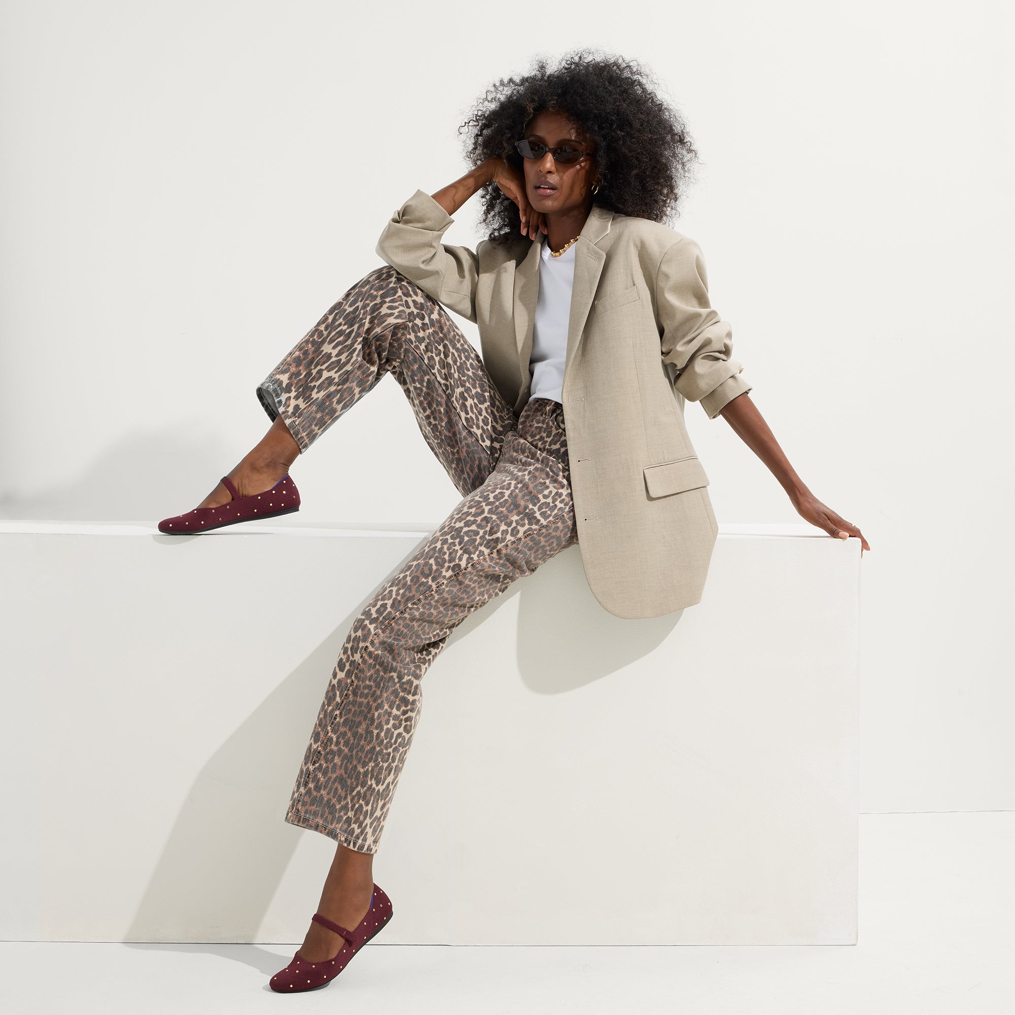 The Square Mary Jane - Studded Syrah