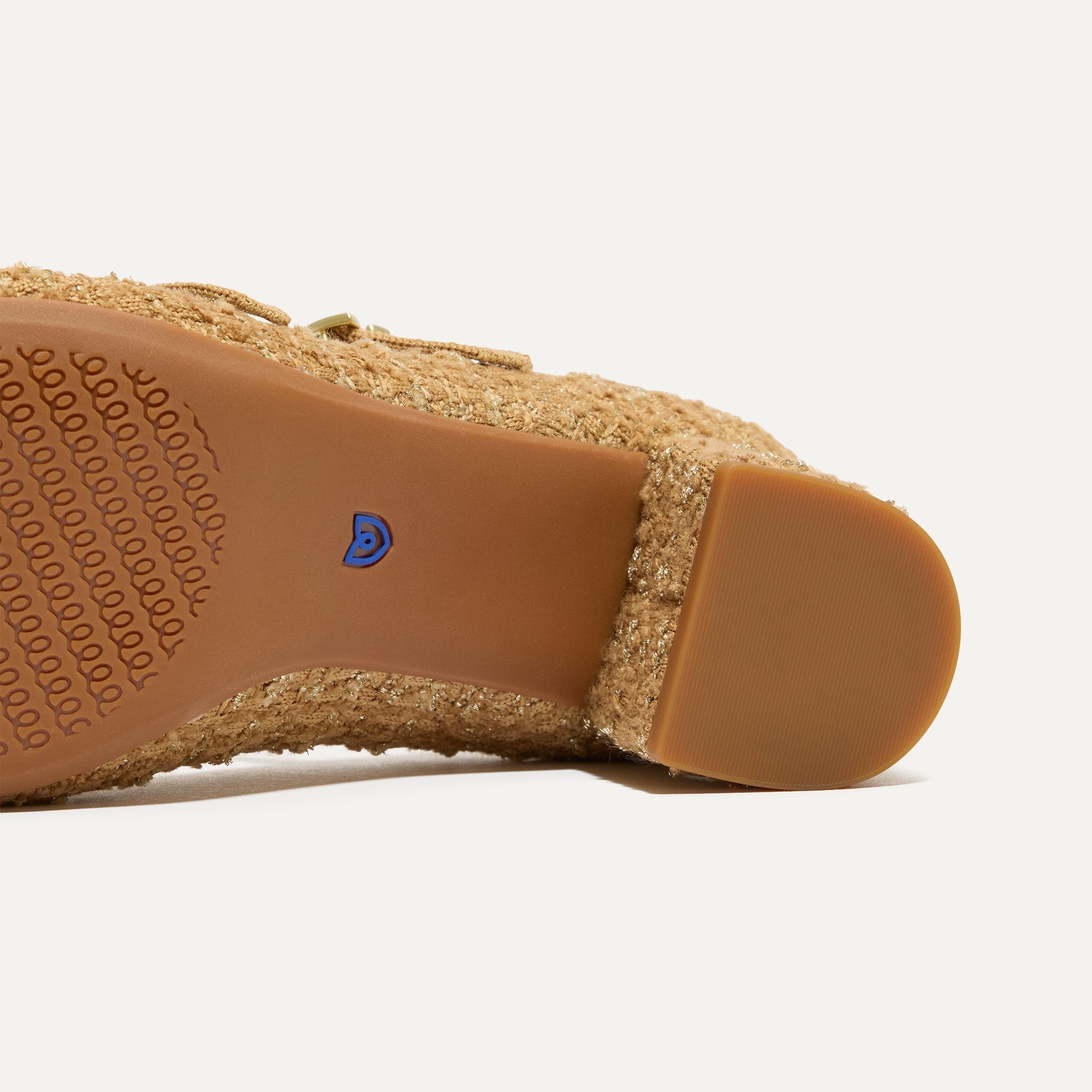 The Double Buckle Mary Jane Heel - Golden Tweed